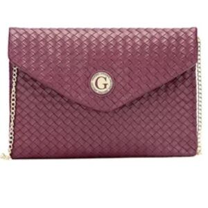 Giselle Paris Esme Woven Clutch Plum NWT